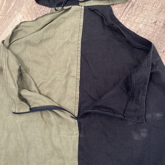 Matthew Burch Colorblock Cutout Open Back Linen Mini Halter Dress - Picture 12 of 16